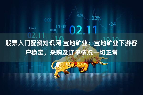 股票入门配资知识网 宝地矿业：宝地矿业下游客户稳定，采购及订单情况一切正常