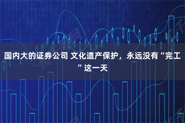 国内大的证券公司 文化遗产保护，永远没有“完工”这一天